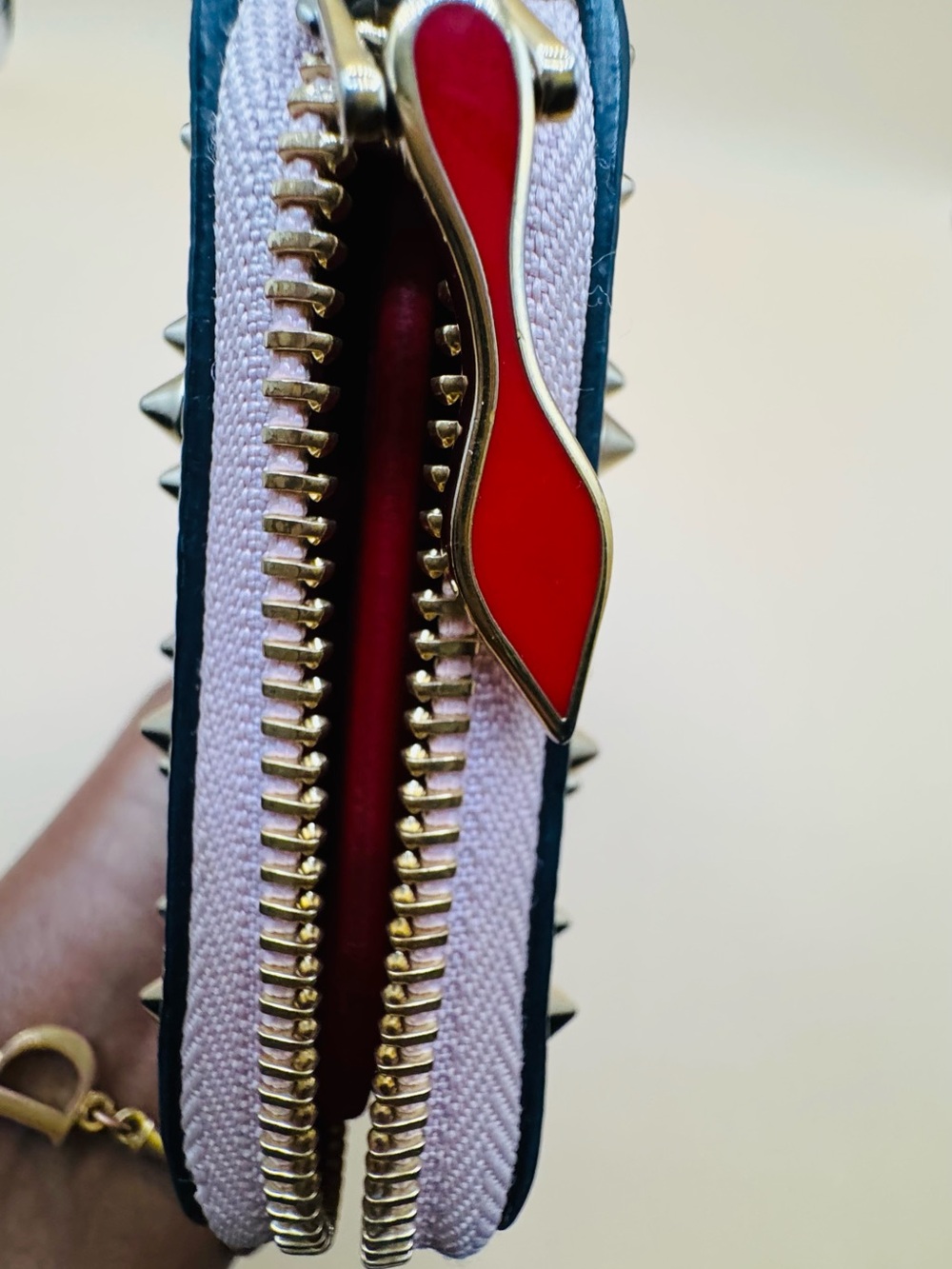 Christian Louboutin White Studded Zip Wallet with Multicolor Accents - Picture 11 of 14